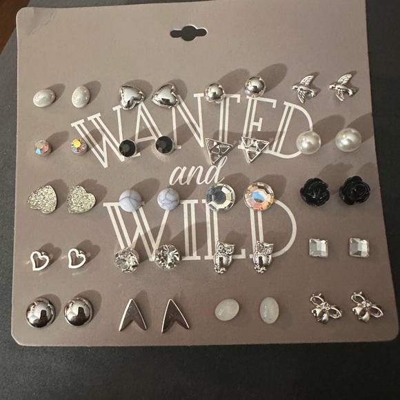 no Brand Jewelry - NWOT No Brand Silver and Black Earring Set, 20 pairs